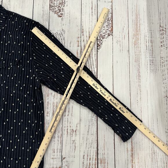 Pendleton Western Shirt XL Indigo Blue White Pattern Cotton Rodeo Cowboy Vintage - Picture 6 of 10